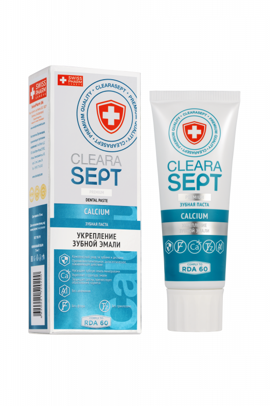 ClearaSept Зубная паста CALCIUM «Укрепление зубной эмали», 75мл